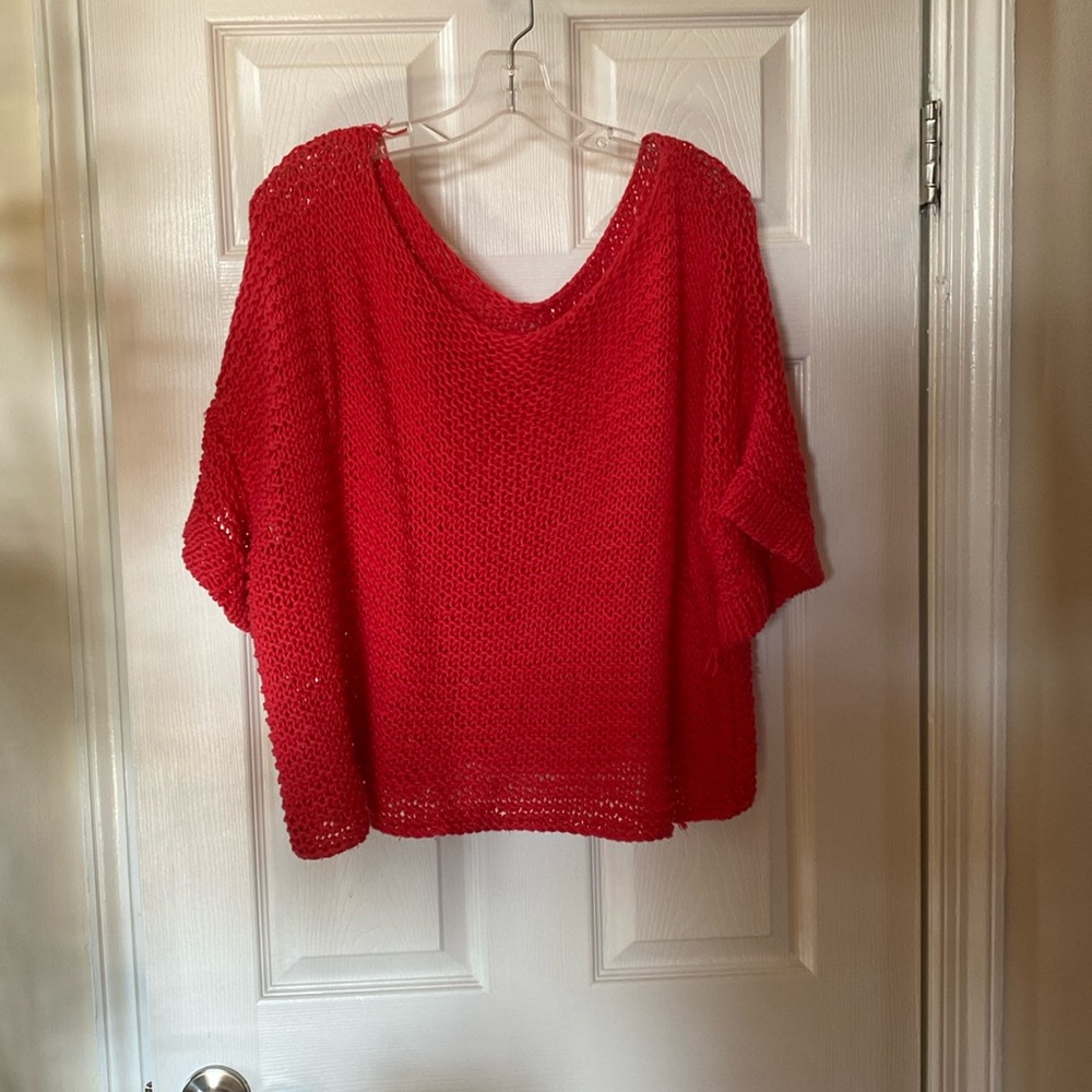 100% cotton hand knit crop top